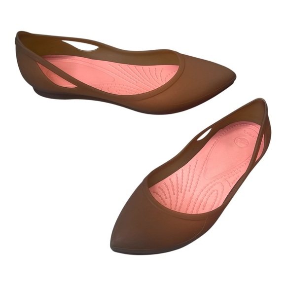 CROCS Rio Pointed Toe Jelly Slip On Flats Comfort Shoes Womens size 8 - Picture 1 of 9